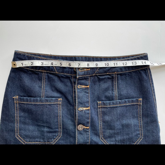 Denim Mini Skirt with Pockets and front buttons - Picture 12 of 16